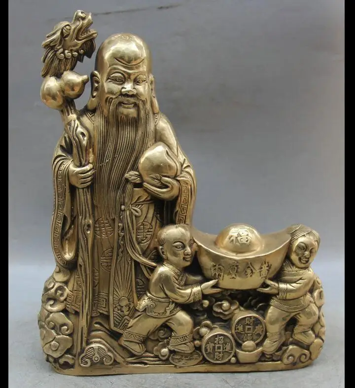 fafa880079<<15" Chinese Brass Wealth Tongzi Boy Girl lifting Yuan Bao Longevity Star Statue
fafa880079<<15" Chinese Brass Wealth Tongzi Boy Girl lifting Yuan Bao Longevity Star Statue