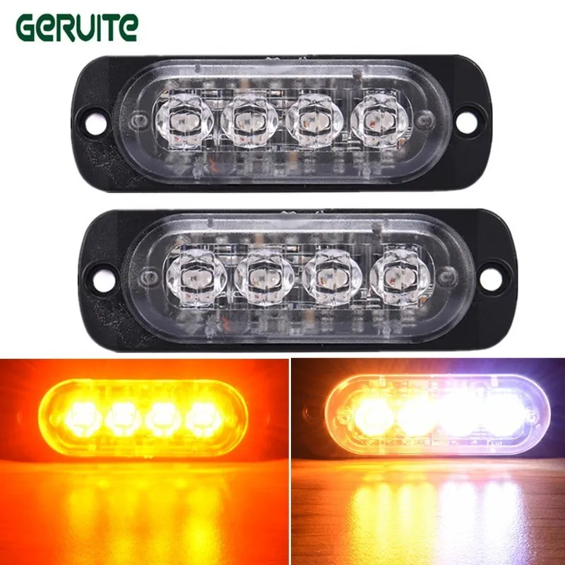 2PCS 12V-24V 4 Led Strobe Warning Light Amber Strobe Emergency Grille Flashing Lightbar Truck Car Beacon Slim Bright Car-Styling
2PCS 12V-24V 4 Led Strobe Warning Light Amber Strobe Emergency Grille Flashing Lightbar Truck Car Beacon Slim Bright Car-Styling