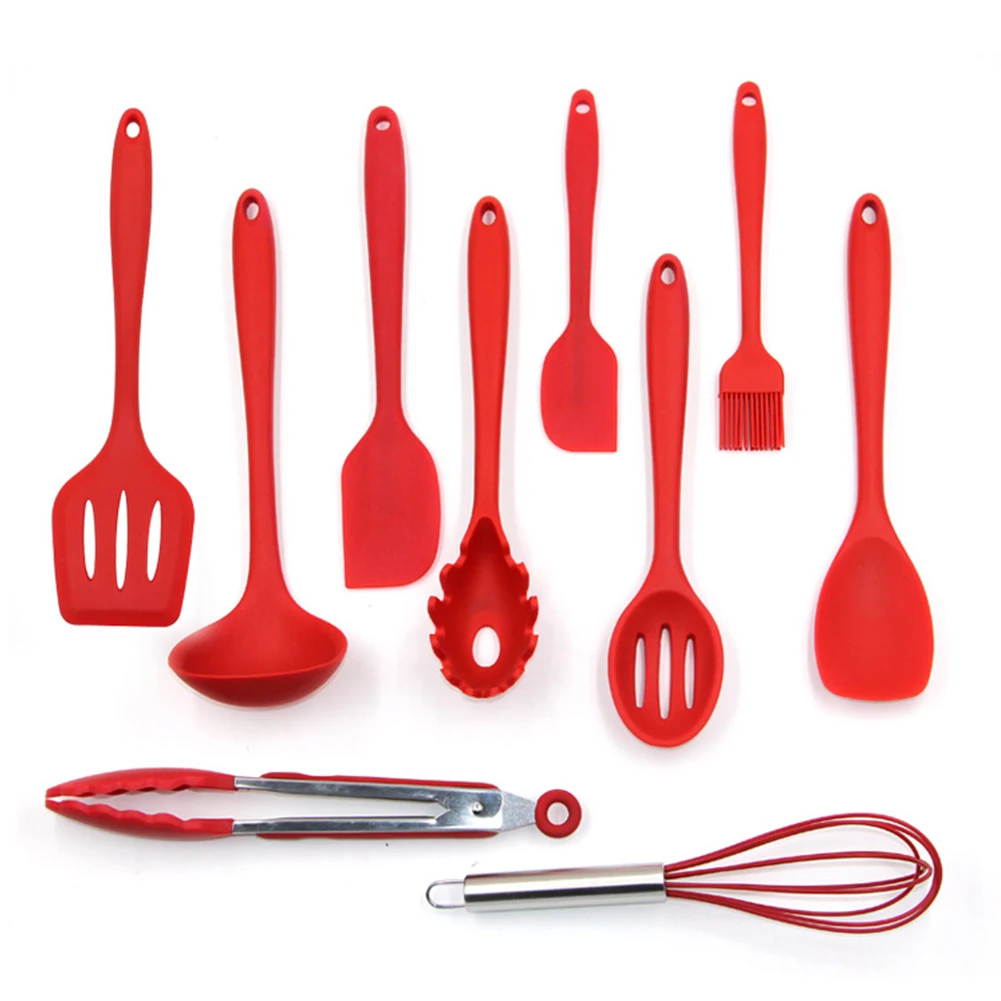 10pcs Bakery Food-grade Wearable Non Stick Heat Resistant Easy Clean Spoon Cooking Silicone Cookware Kitchenware Set Non-toxic
10pcs Bakery Food-grade Wearable Non Stick Heat Resistant Easy Clean Spoon Cooking Silicone Cookware Kitchenware Set Non-toxic