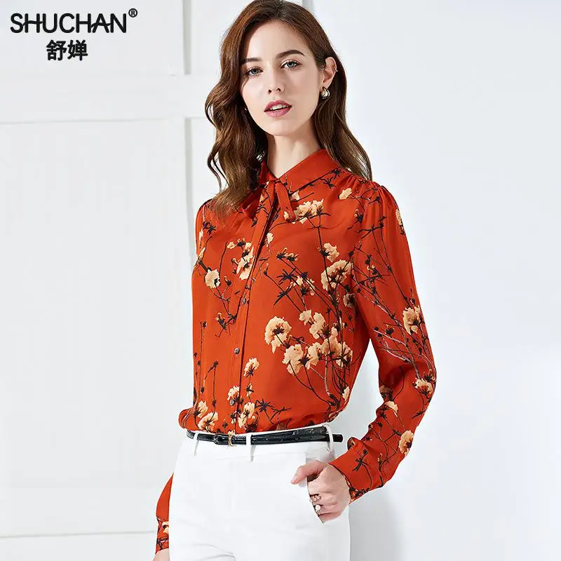 Shuchan 2019 New Style Real Silk Printed Shirt For Women Female Long Sleeve Natural Silk Blouse Plus Size Thin Slim Blouses
Shuchan 2019 New Style Real Silk Printed Shirt For Women Female Long Sleeve Natural Silk Blouse Plus Size Thin Slim Blouses