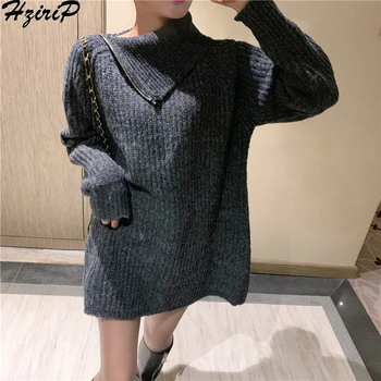 HziriP 2019 Autumn Spring Stylish Knitted Sweater High Quality Fashion Loose Pullover Solid Zipper Free Female Casual Sweaters
HziriP 2019 Autumn Spring Stylish Knitted Sweater High Quality Fashion Loose Pullover Solid Zipper Free Female Casual Sweaters