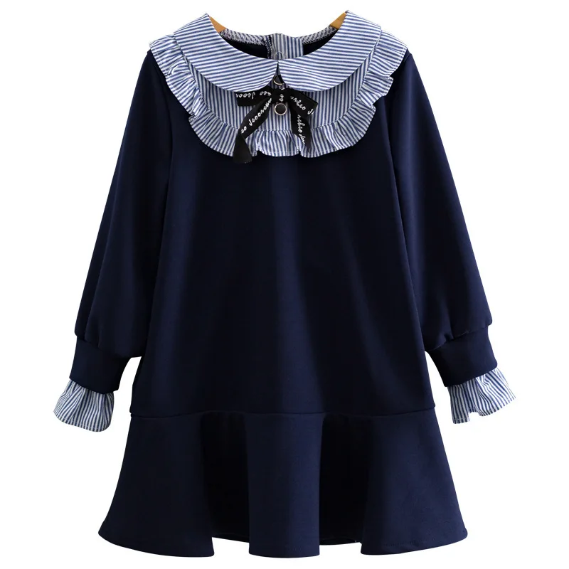Girls Dresses 2018 Autumn Preppy Style Mermaid Peter Pan Collar Children's Clothing Kids Princess Dress 2-7T navy
Girls Dresses 2018 Autumn Preppy Style Mermaid Peter Pan Collar Children's Clothing Kids Princess Dress 2-7T navy