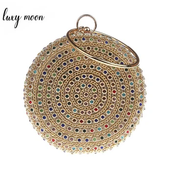Round ball Evening Bag 2019 luxury rhinestone Purse clutch Colorful Diamond Wedding Clutches Gold Silver chains Handbags ZD1307
Round ball Evening Bag 2019 luxury rhinestone Purse clutch Colorful Diamond Wedding Clutches Gold Silver chains Handbags ZD1307