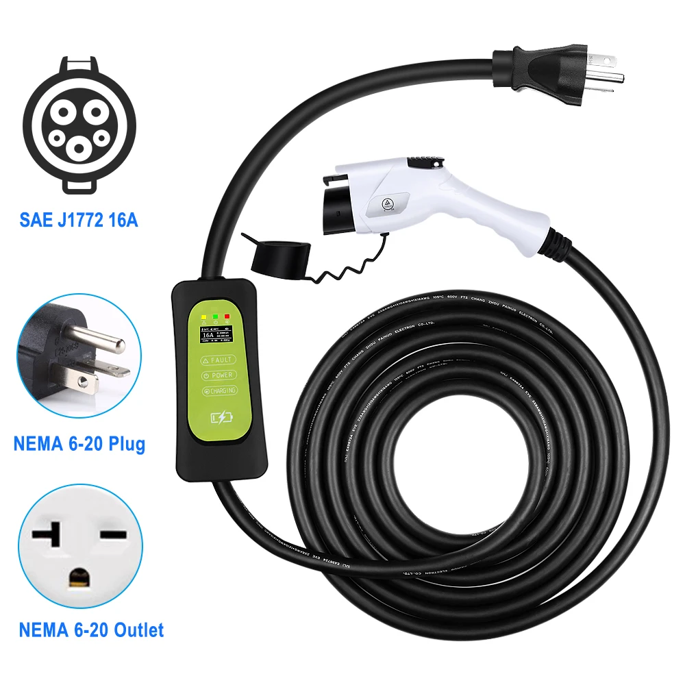 WonVon Level 2 EV Car Charger J1772 Portable EVSE Electric Vehicle Charger 100V-240V 16A w/ NEMA 5-15 US Plug 24.6FT 7.5M Cable
WonVon Level 2 EV Car Charger J1772 Portable EVSE Electric Vehicle Charger 100V-240V 16A w/ NEMA 5-15 US Plug 24.6FT 7.5M Cable