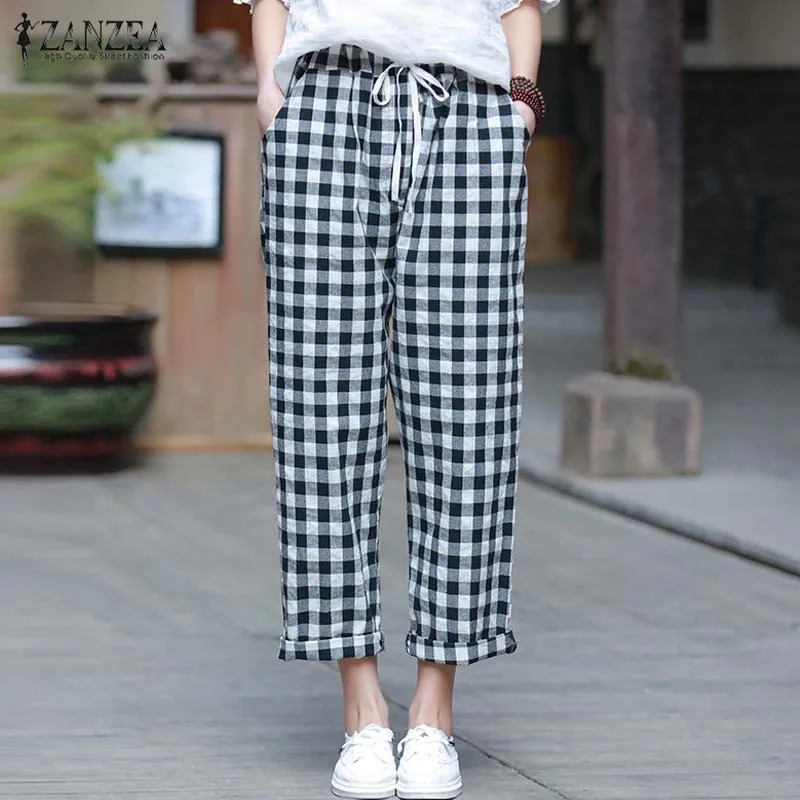 Plus Size Summer Trousers Women's Check Harem Pants ZANZEA 2019 Female Elastic Waist Plaid Casual Palazzo Woman Cropped Pantalon
Plus Size Summer Trousers Women's Check Harem Pants ZANZEA 2019 Female Elastic Waist Plaid Casual Palazzo Woman Cropped Pantalon