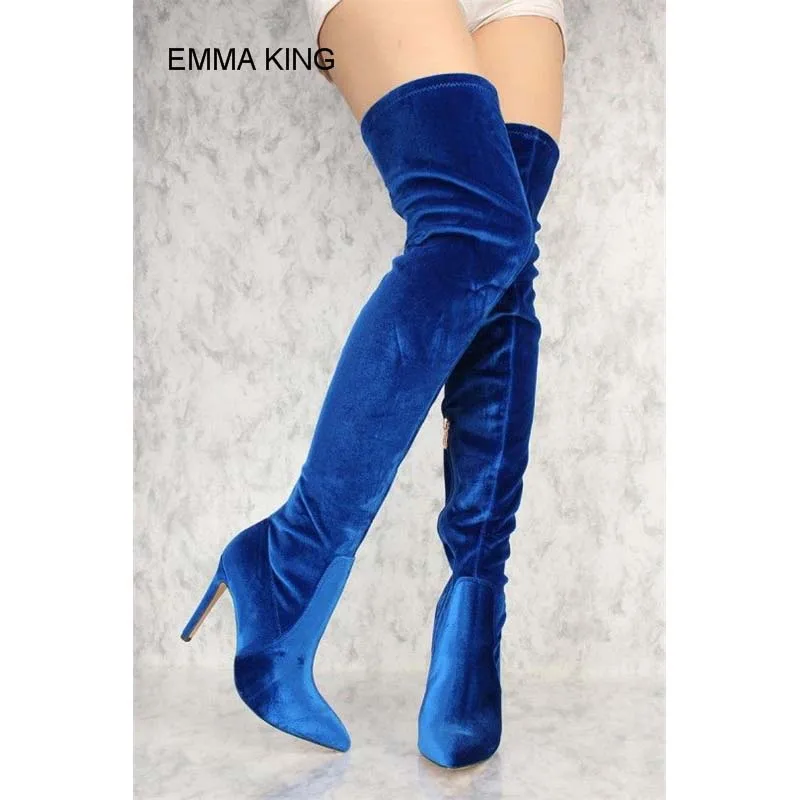 Spring New Thin High Heels Women Autumn Over The Knee Boots Pointed Toe Solid Color Fashion Mujer Booties Soft Flock Upper Shoes
Spring New Thin High Heels Women Autumn Over The Knee Boots Pointed Toe Solid Color Fashion Mujer Booties Soft Flock Upper Shoes