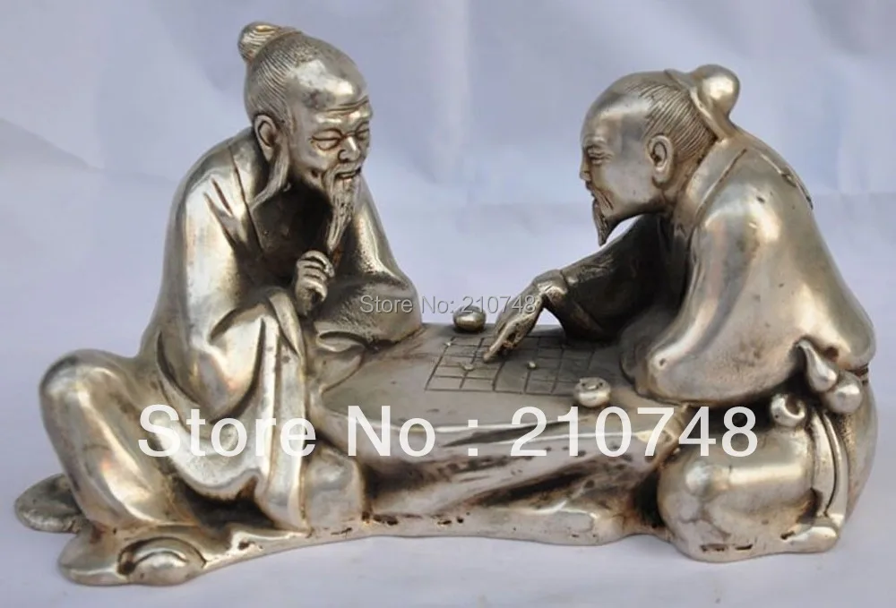 Chinese hand-carved Tibetan silver Ancient times Elderly man Weiqi Statue
Chinese hand-carved Tibetan silver Ancient times Elderly man Weiqi Statue