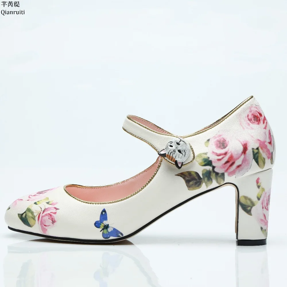 Qianruiti Printing Leather Ankle Strap Women Pumps Retro Style High Heels Bridal Wedding Shoe Closed Toe Block Heels Women Shoes
Qianruiti Printing Leather Ankle Strap Women Pumps Retro Style High Heels Bridal Wedding Shoe Closed Toe Block Heels Women Shoes