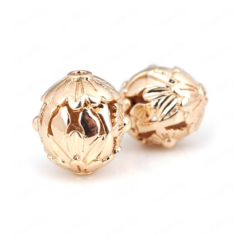 6 шт. латунные бусины для браслетов 24 к цвета шампанского|flower spacer|flower spacer beadsspacer beads