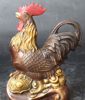WBY bir 007001 9" Fengshui Bronze Gilt Wealth zodiac Carved Year Animal Chicken Chook Statue
WBY bir 007001 9" Fengshui Bronze Gilt Wealth zodiac Carved Year Animal Chicken Chook Statue