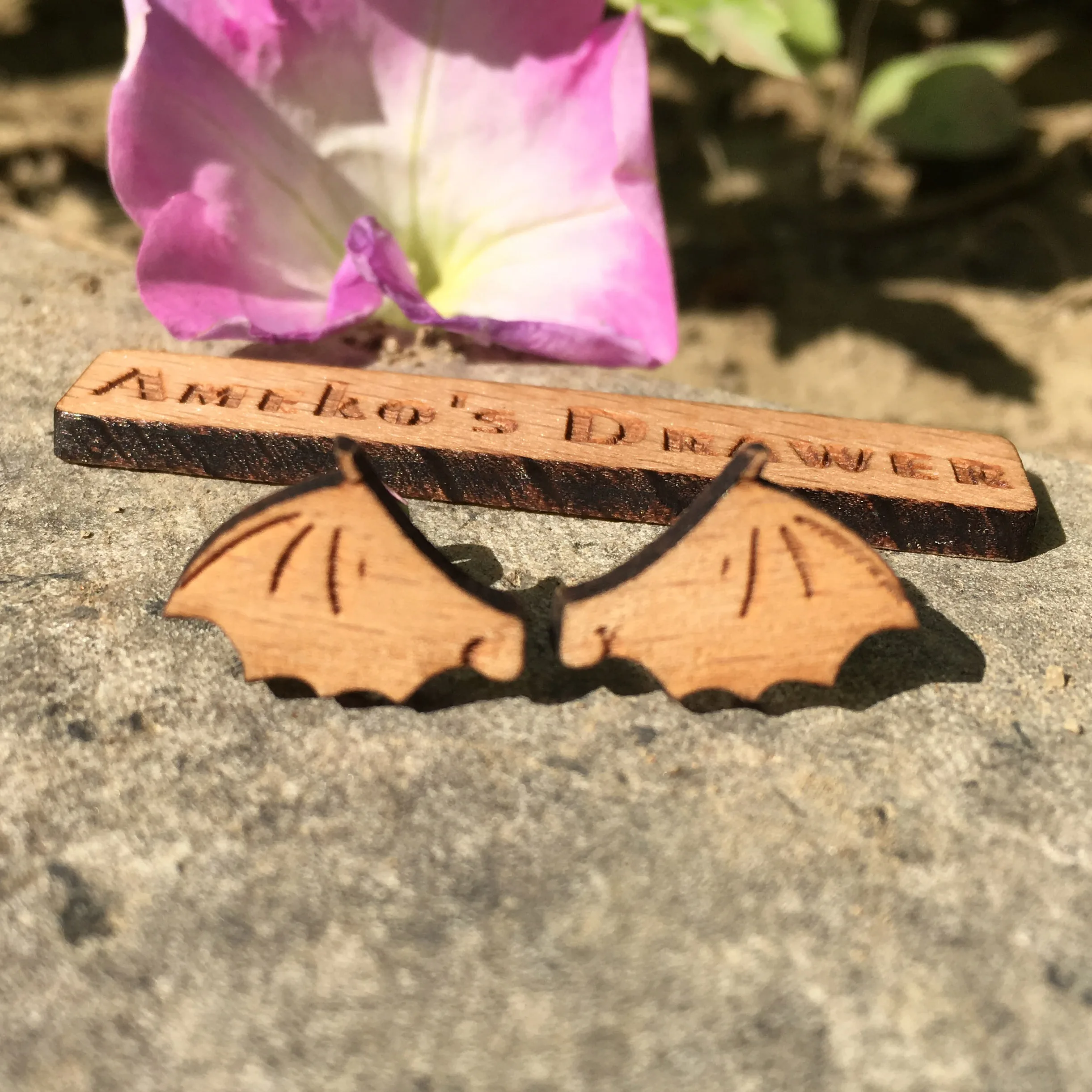Religious Laser engraved wing earrings evil's wings stud dark devil's wings wooden earring x 1 pair
Religious Laser engraved wing earrings evil's wings stud dark devil's wings wooden earring x 1 pair