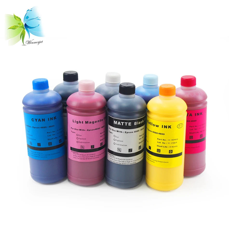 Winnerjet WaterProof Pigment ink for Epson 4800 4880 printer to print advertising photography
Winnerjet WaterProof Pigment ink for Epson 4800 4880 printer to print advertising photography