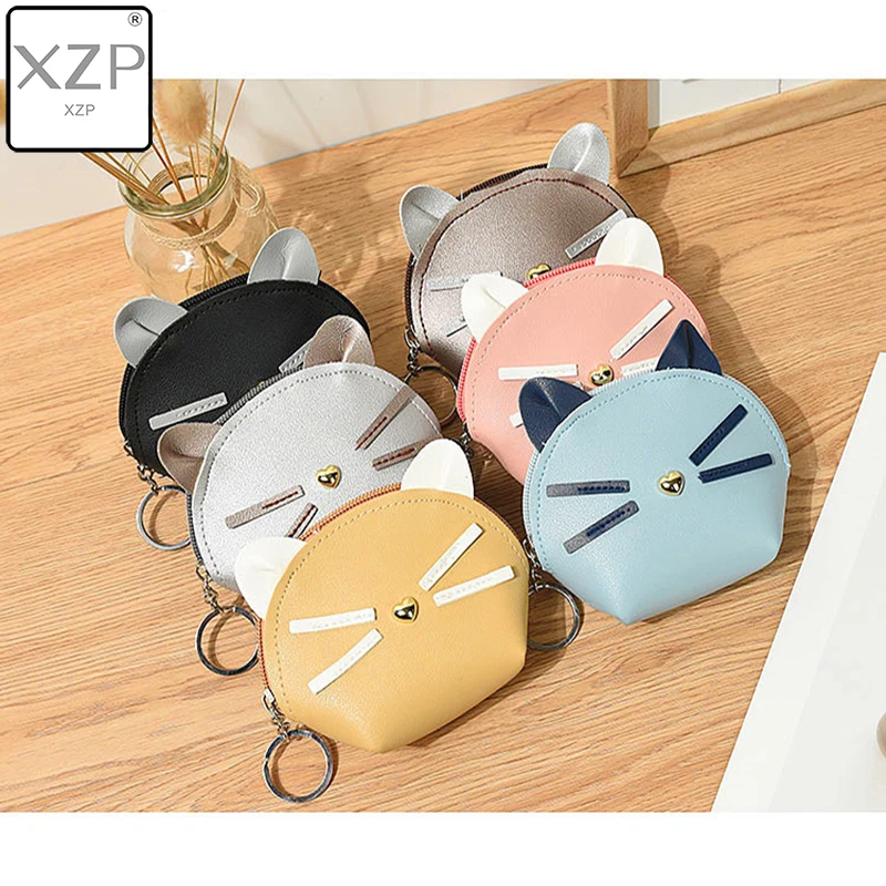Кошельки для мелочи XZP с кошкой женские кошельки из искусственной кожи Маленький