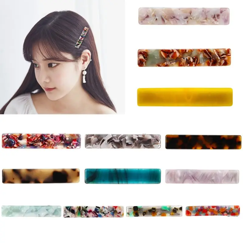 Japanese Style Women Elegant Acetic Acid Duckbill Hair Clips Colorful Dot Marbling Hairgrips Geometric Rectangle Side Bangs Clip
Japanese Style Women Elegant Acetic Acid Duckbill Hair Clips Colorful Dot Marbling Hairgrips Geometric Rectangle Side Bangs Clip