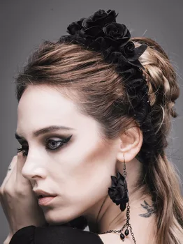 Devil Fashion Steampunk Gothic Women Black Hairband Female Five Rose Flowers Hairpin Punk Women Black Hairpins Head Accessories
Devil Fashion Steampunk Gothic Women Black Hairband Female Five Rose Flowers Hairpin Punk Women Black Hairpins Head Accessories