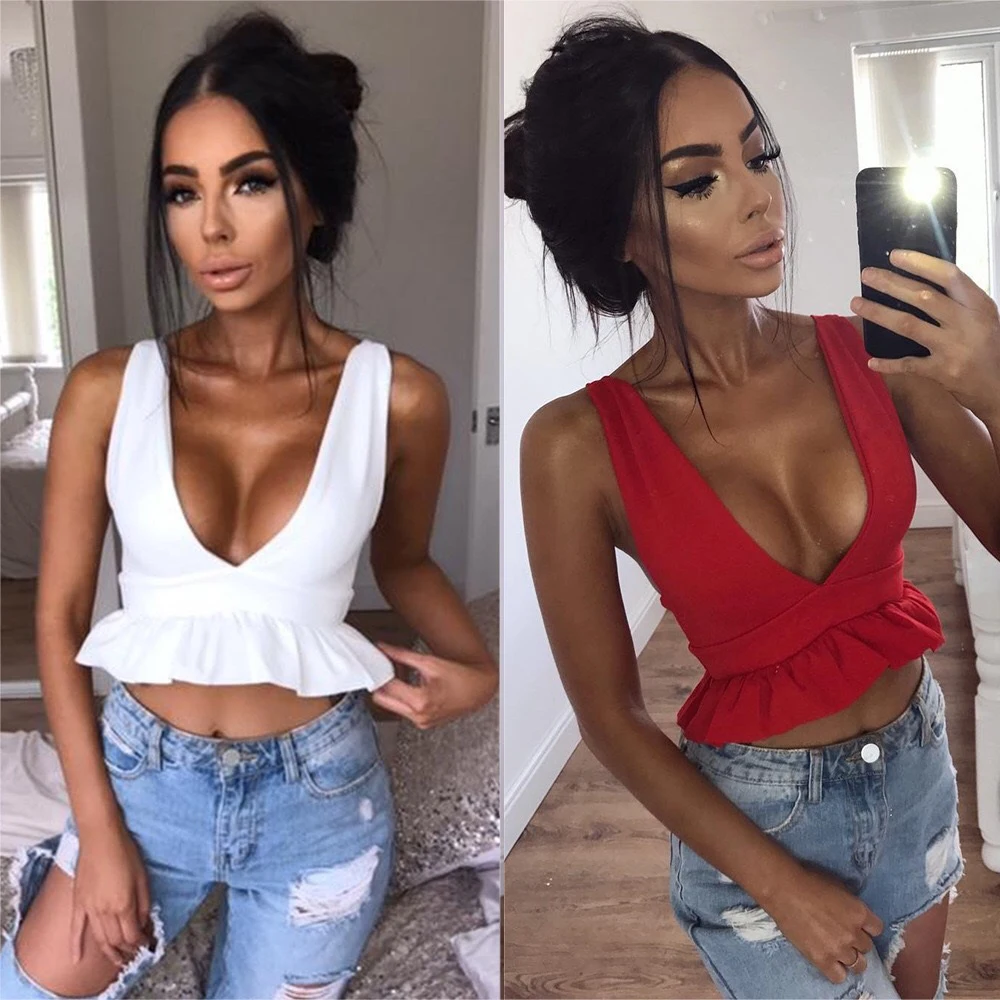 Wholesale 2019 Sexy Black Red White Ruffles Bandage Top Fashion Night Club Party Camis
Wholesale 2019 Sexy Black Red White Ruffles Bandage Top Fashion Night Club Party Camis
