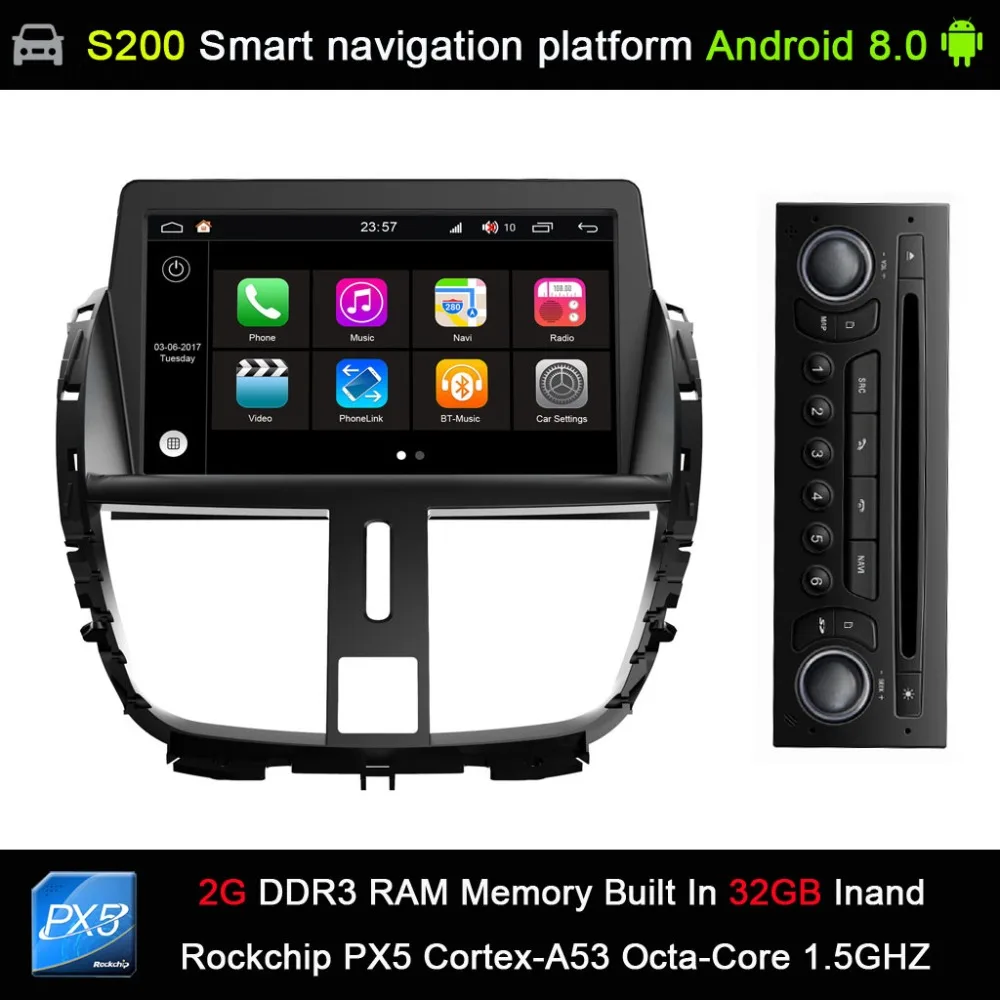Android 8.0 system Octa 8-Core CPU 2G Ram 32GB Rom Car DVD Player Radio for Peugeot 207 GPS Navigation
Android 8.0 system Octa 8-Core CPU 2G Ram 32GB Rom Car DVD Player Radio for Peugeot 207 GPS Navigation