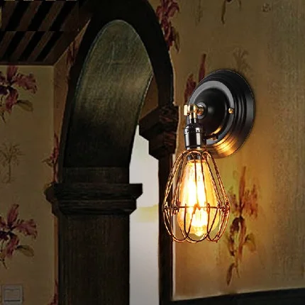 Loft Style Bedroom Wall Lamp Antique Iron Cage Edison Wall Sconce Industrial Vintage Wall Light Fixtures For Home Lighting
Loft Style Bedroom Wall Lamp Antique Iron Cage Edison Wall Sconce Industrial Vintage Wall Light Fixtures For Home Lighting