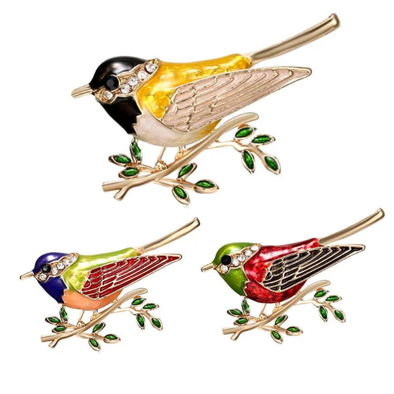 Crystal Colorful Enamel Oriole Bird Branch Brooch Pins Men Women's Bird Brooches For Suits Dress Banquet Brooch Gift 
Crystal Colorful Enamel Oriole Bird Branch Brooch Pins Men Women's Bird Brooches For Suits Dress Banquet Brooch Gift