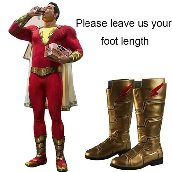 Captain Marvel Costume Cosplay Shazam Billy Batson Boots Men Superhero Party Golden Flat Only Shoes Custom Made Adults Calf High
Captain Marvel Costume Cosplay Shazam Billy Batson Boots Men Superhero Party Golden Flat Only Shoes Custom Made Adults Calf High