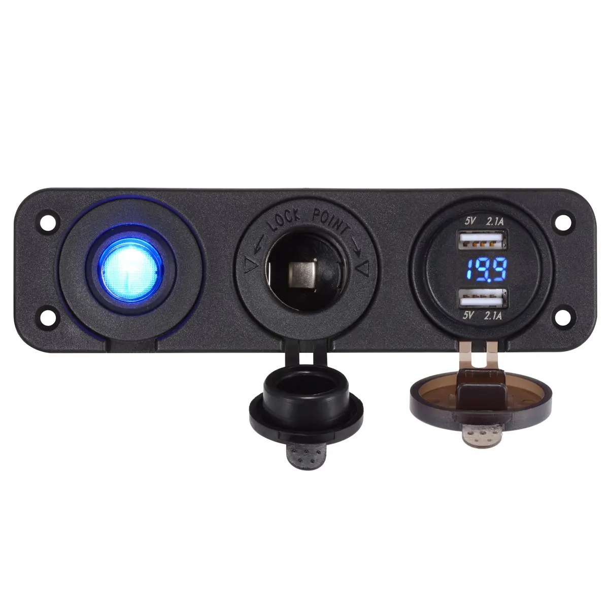 Dual USB Socket Charger 2.1A 2.1A with LED Voltmeter 12V Power Outlet ON-OFF Toggle Switch for Car Boat Marine RV Camper Vehicle
Dual USB Socket Charger 2.1A 2.1A with LED Voltmeter 12V Power Outlet ON-OFF Toggle Switch for Car Boat Marine RV Camper Vehicle