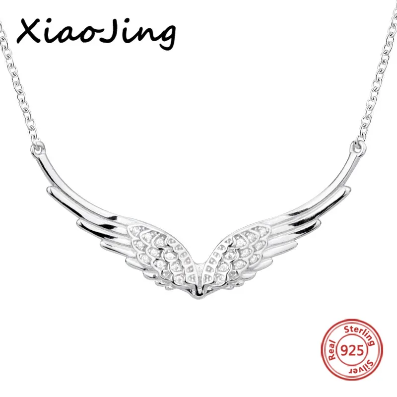 XiaoJing New 925 Sterling silver wing of angel necklace feather chain diy craft fashion jewelry for Women 2020 Wedding gifts
XiaoJing New 925 Sterling silver wing of angel necklace feather chain diy craft fashion jewelry for Women 2020 Wedding gifts