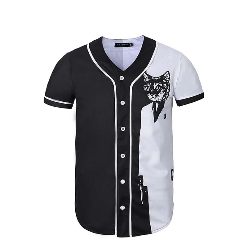 Hip Hop T Shirt Men Baseball Jersey Tshirt Streetwear Striped Black And White Cat 3D Print Harajuku T-Shirts Tee Tops Clothing
Hip Hop T Shirt Men Baseball Jersey Tshirt Streetwear Striped Black And White Cat 3D Print Harajuku T-Shirts Tee Tops Clothing