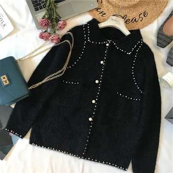 2018 Autumn Winter Women Fashion Loose Casual Sweaters Elegant Soft Cashmere Cardigan Jacket Pearl Beads Wool Warm Knitted Coats
2018 Autumn Winter Women Fashion Loose Casual Sweaters Elegant Soft Cashmere Cardigan Jacket Pearl Beads Wool Warm Knitted Coats
