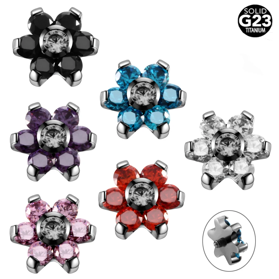 NEW 1PC G23 Titanium Flower Crystal Gems Micro Dermal Anchor Top Dermal Skinner Diver Hide in Surface Piercings Fashion Jewelry
NEW 1PC G23 Titanium Flower Crystal Gems Micro Dermal Anchor Top Dermal Skinner Diver Hide in Surface Piercings Fashion Jewelry
