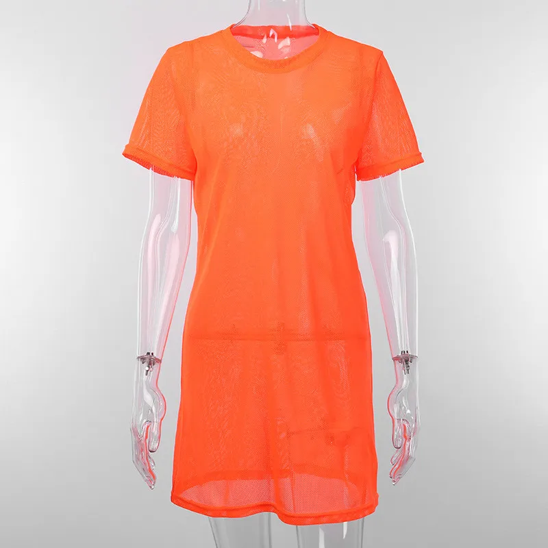 mesh loose mini dress10