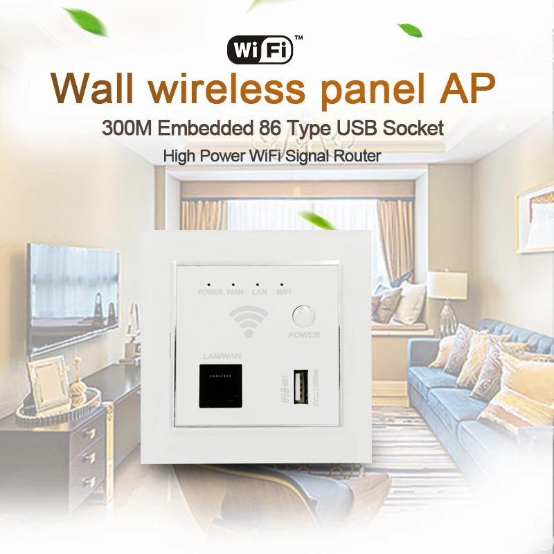 Wifi Repeater Access Point 300Mbps 86 Panel in Wall AP Wireless Router POE 6dBi Wifi Signal Amplifier 802.11n 10/100M WAN LAN
Wifi Repeater Access Point 300Mbps 86 Panel in Wall AP Wireless Router POE 6dBi Wifi Signal Amplifier 802.11n 10/100M WAN LAN