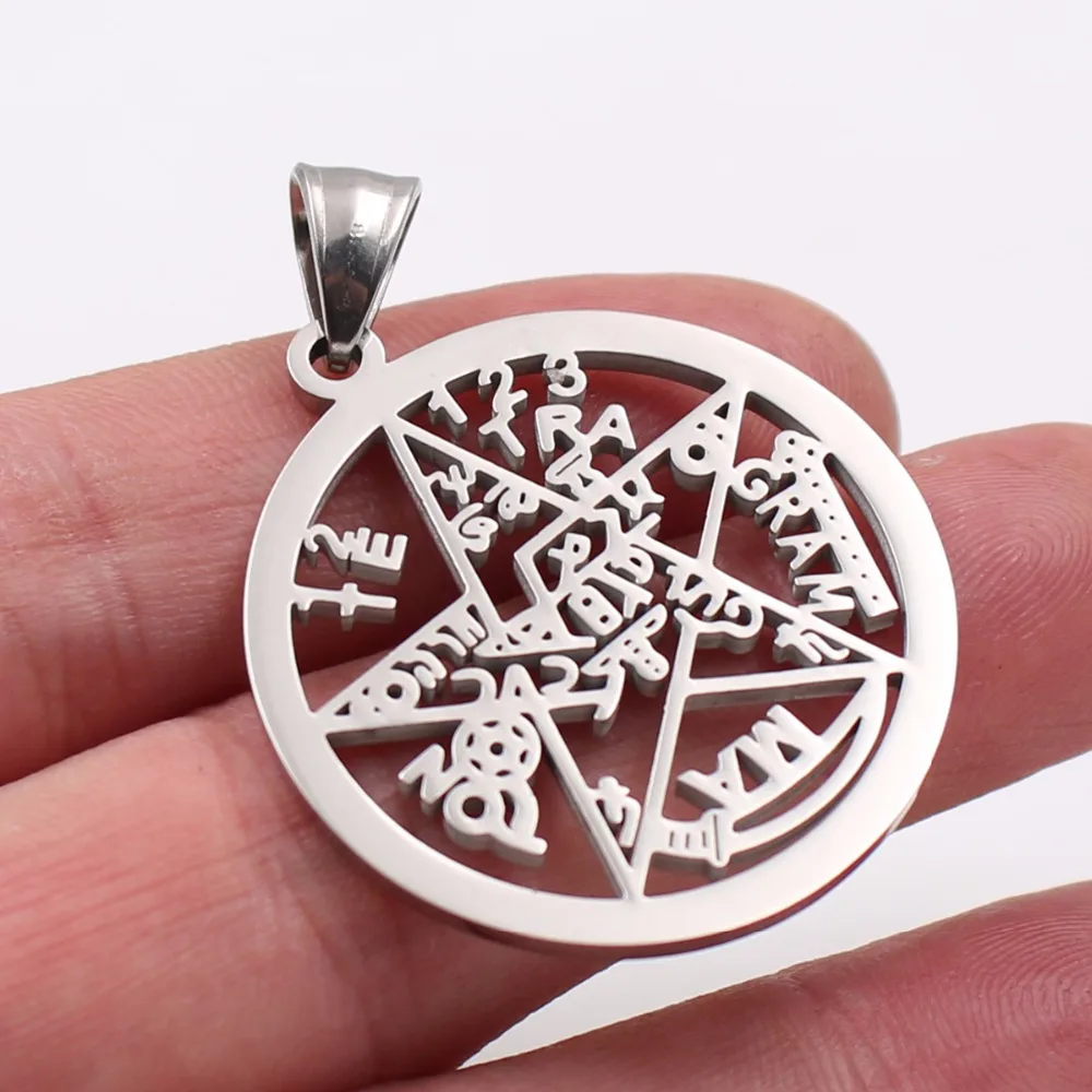 Hip-Hop Jewelry silver Large 45mm Stainless Steel Religious Religious scripture pentagram Pendant Necklace
Hip-Hop Jewelry silver Large 45mm Stainless Steel Religious Religious scripture pentagram Pendant Necklace