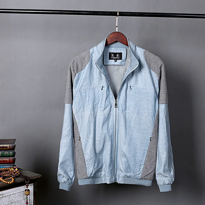 Men Spring And Autumn Fashion Brand Korea Style Patchwork Linen Thin Jacket Male Casual Stand Collar Plus Size Jacket Clothes
Men Spring And Autumn Fashion Brand Korea Style Patchwork Linen Thin Jacket Male Casual Stand Collar Plus Size Jacket Clothes