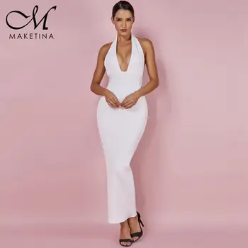 Maketina Women White Bandage Dress New Arrival Bandage Dress High Quality Hollow Out Bandage V Neck Dress Long Bandage Dress
Maketina Women White Bandage Dress New Arrival Bandage Dress High Quality Hollow Out Bandage V Neck Dress Long Bandage Dress
