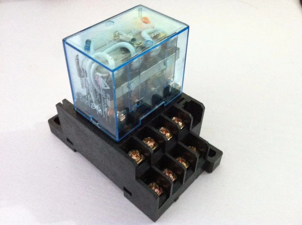 

2 Sets Mini Relay LY4NJ 14 Pin 10A With LED + PTF14A Socket Base Intermediate Relay 12VDC 24VDC 110VAC 220VAC