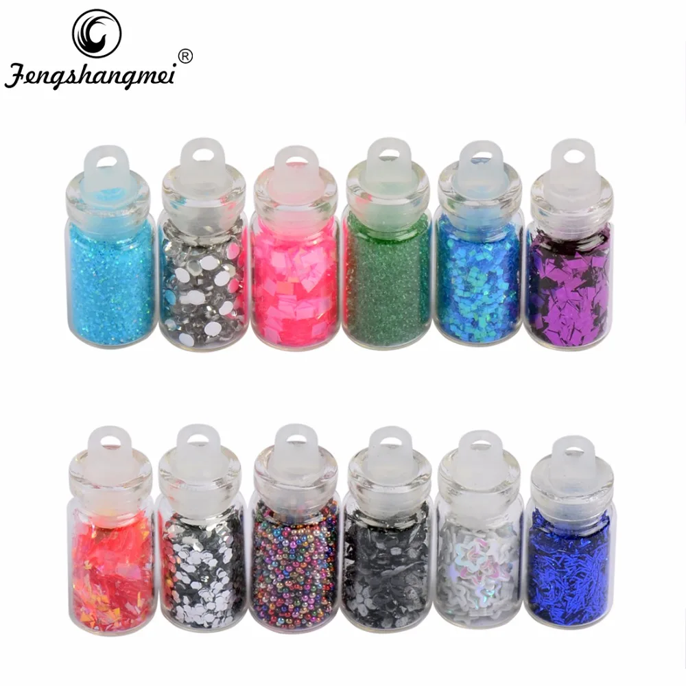 Fengshangmei 12 Bottles Set Nail Art Decorations DIY Glitter Sequins Micro Beads Silver Rhinestones
Fengshangmei 12 Bottles Set Nail Art Decorations DIY Glitter Sequins Micro Beads Silver Rhinestones