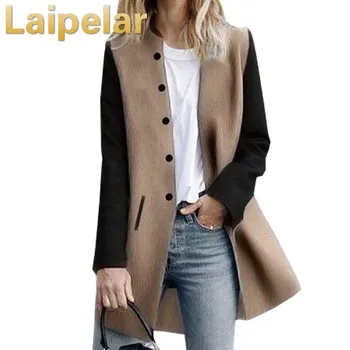Color Splicing Long Sleeve Warm Winter Long Coat Women Turndown Stand Collar Button Pocket Overcoat Female Casual Autumn 2018
Color Splicing Long Sleeve Warm Winter Long Coat Women Turndown Stand Collar Button Pocket Overcoat Female Casual Autumn 2018