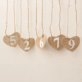 1set(1-10) burlap heart Table Number table cards home party decoration rustic wedding centerpieces vintage wedding decoration
1set(1-10) burlap heart Table Number table cards home party decoration rustic wedding centerpieces vintage wedding decoration