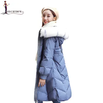 Feather Down Jacket Women Long White Duck Down Coat 2018 Winter New Slim Overcoat Fashion Large Fur Collar Down Outerwear TTT027
Feather Down Jacket Women Long White Duck Down Coat 2018 Winter New Slim Overcoat Fashion Large Fur Collar Down Outerwear TTT027