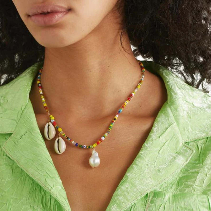 Boho Handmade gothic collier Paxi multicolored beads Freshwater pearls necklace women natural cowrie shells necklace Gift CN379
Boho Handmade gothic collier Paxi multicolored beads Freshwater pearls necklace women natural cowrie shells necklace Gift CN379