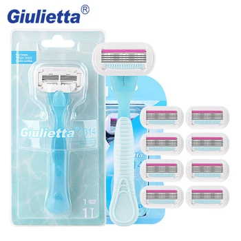 Giulietta Shaving Razor For Women Safety Beauty 10pcs / set ( 1 Handle & 9 Blades ) 4 Layer Stainless Steel Blade Straight Shave
Giulietta Shaving Razor For Women Safety Beauty 10pcs / set ( 1 Handle & 9 Blades ) 4 Layer Stainless Steel Blade Straight Shave