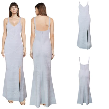 Light Grey Color Ladies HL Bandage Dress Sleeveless Sexy V-Neck Bodycon Floor Length Dress Elegant Evening Party Dress
Light Grey Color Ladies HL Bandage Dress Sleeveless Sexy V-Neck Bodycon Floor Length Dress Elegant Evening Party Dress