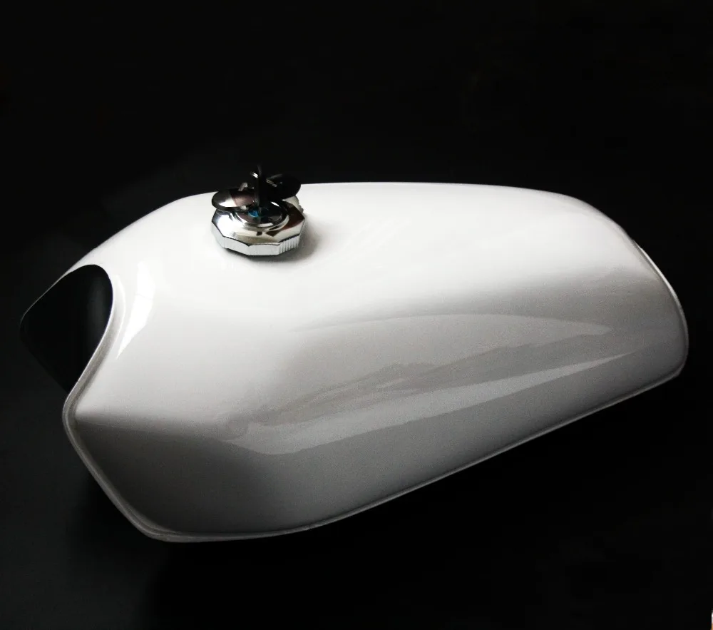Universal White 9L Gallon Motorcycle Cafe Racer Retro Fuel Gas Tank w/Tap+Key+Cap Switch For Honda CG125 CG125S CG250 New
Universal White 9L Gallon Motorcycle Cafe Racer Retro Fuel Gas Tank w/Tap+Key+Cap Switch For Honda CG125 CG125S CG250 New