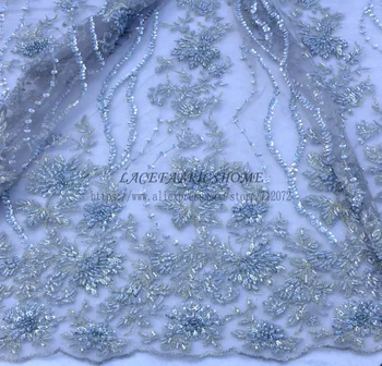 La Belleza New gray/silver handmade heavy beaded wedding dress/evening/show dress lace fabric 47'' widht 1 yard
La Belleza New gray/silver handmade heavy beaded wedding dress/evening/show dress lace fabric 47'' widht 1 yard