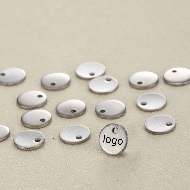 6mm small Custom Tag Round Shape Stainless Steel Charm-Customized Charm Engrave Laser your own logo
6mm small Custom Tag Round Shape Stainless Steel Charm-Customized Charm Engrave Laser your own logo