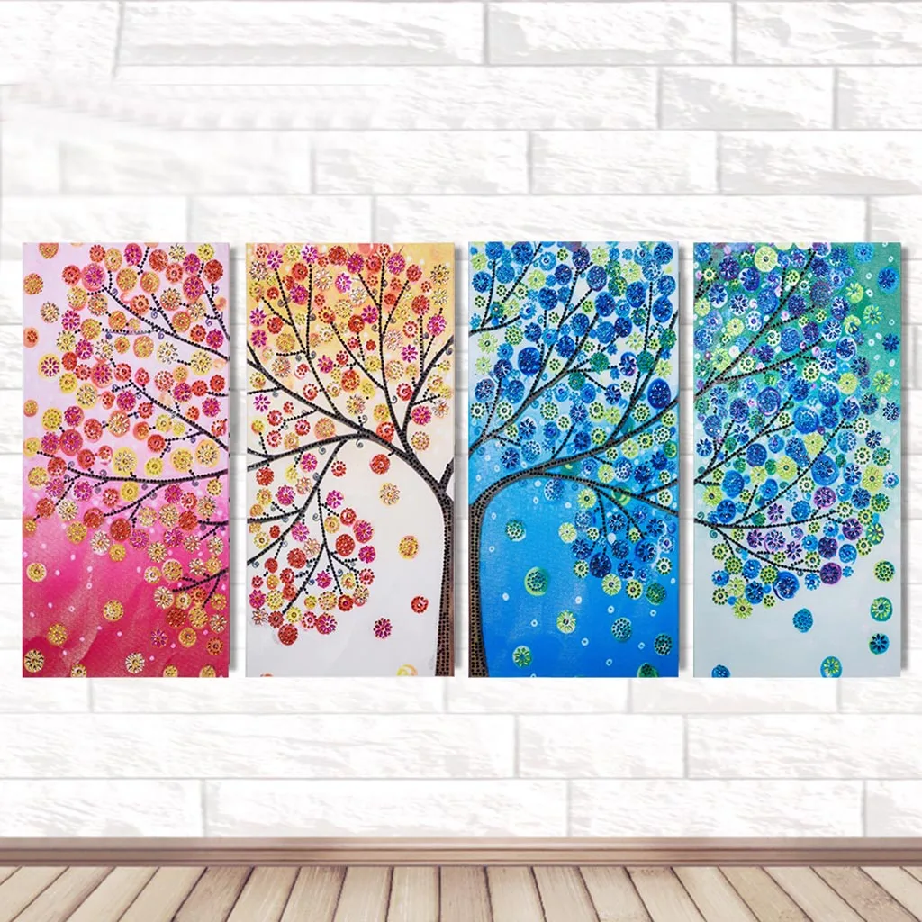 4pcs/set Special Shaped Diamond Embroidery Colorful Tree Full Rhinestone 5D DIY Diamond Painting Cross Stitch Diamond Home Decor
4pcs/set Special Shaped Diamond Embroidery Colorful Tree Full Rhinestone 5D DIY Diamond Painting Cross Stitch Diamond Home Decor