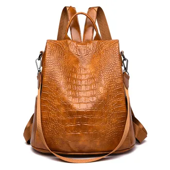 2019 Women Anti-theft Backpacks Vintage Crocodile Leather Shoulder Bag Ladies School Travel Bags Female Casual Daypacks Mochilas
2019 Women Anti-theft Backpacks Vintage Crocodile Leather Shoulder Bag Ladies School Travel Bags Female Casual Daypacks Mochilas
