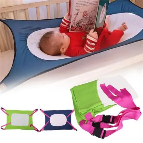 

Infant Baby Hammock Newborn Kid Sleeping Bed Safe Detachable Baby Cot Crib Swing Elastic Hammock Adjustable Net Portable