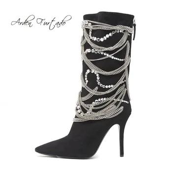 Arden Furtado 2018 autumn winter chains fashion boots stilettos mid calf boots back zipper women's shoes ladies big size 47 48
Arden Furtado 2018 autumn winter chains fashion boots stilettos mid calf boots back zipper women's shoes ladies big size 47 48