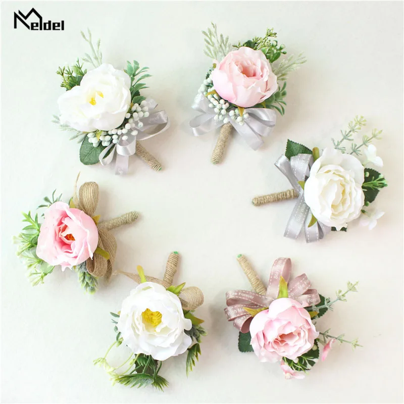 Meldel Boutonniere Wedding Corsage Groom Brooch Bride Wrist Corsage White Pink Silk Flower Bridesmaid Bracelet Marriage Supplies
Meldel Boutonniere Wedding Corsage Groom Brooch Bride Wrist Corsage White Pink Silk Flower Bridesmaid Bracelet Marriage Supplies